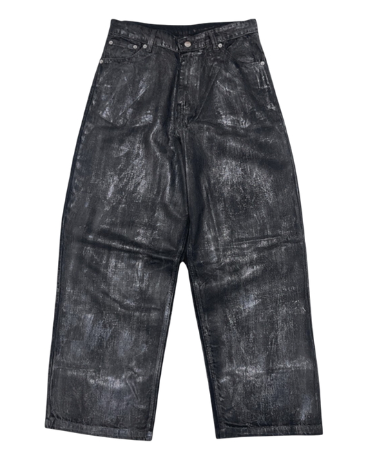 WIDE LEG DENIM, HAND-WAXED