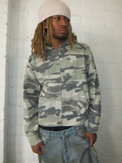 CAMO NEEDLEPUNCH ZIP HOODIE
