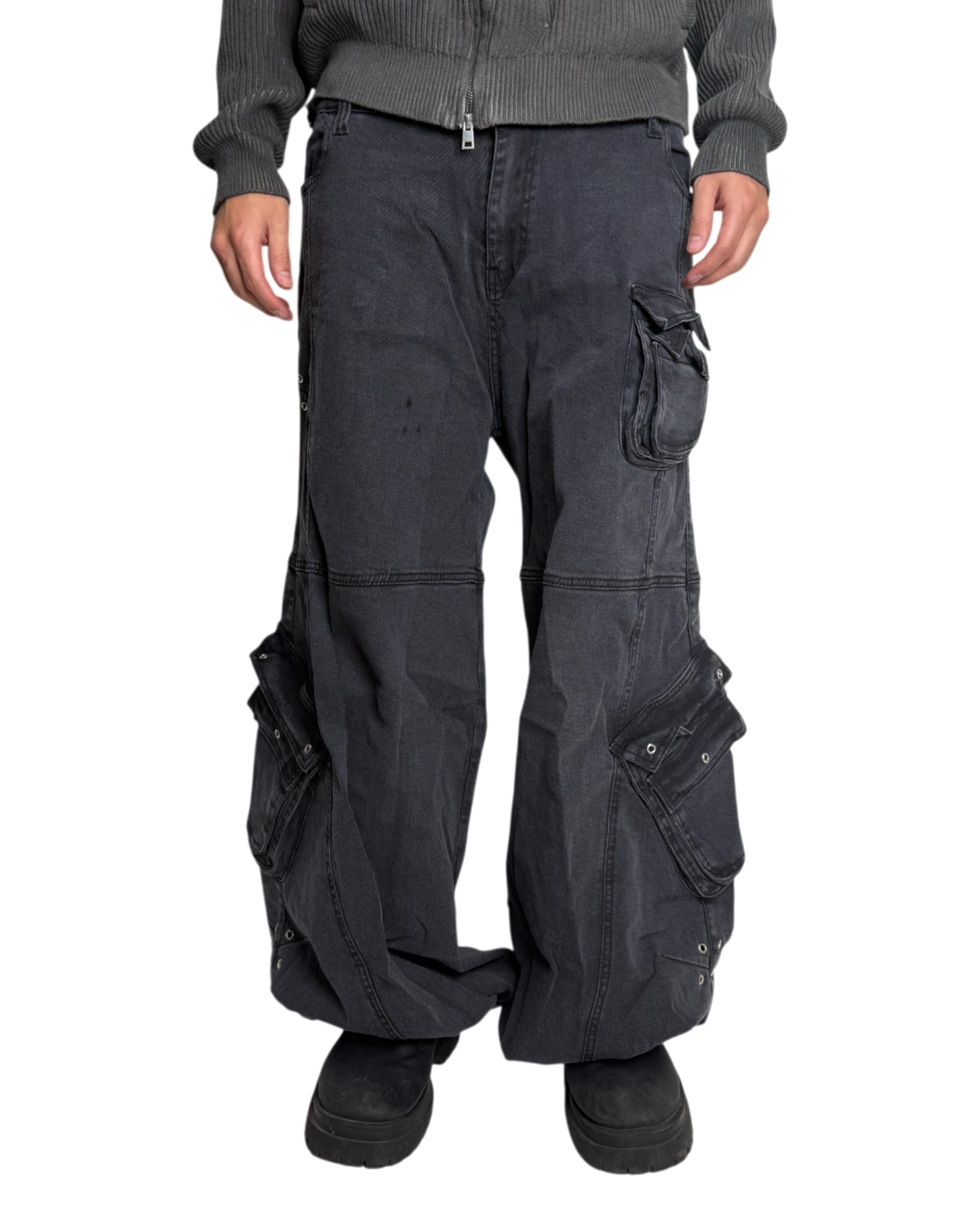 ARMY FATIGUES, WASHED BLACK
