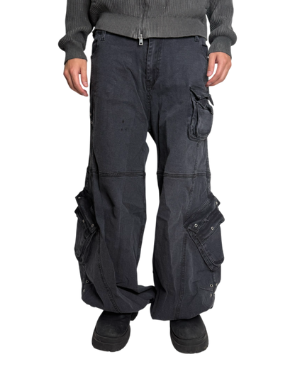 ARMY FATIGUES, WASHED BLACK