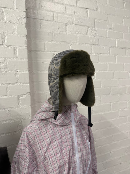 USHANKA, CAMO/GREENFUR