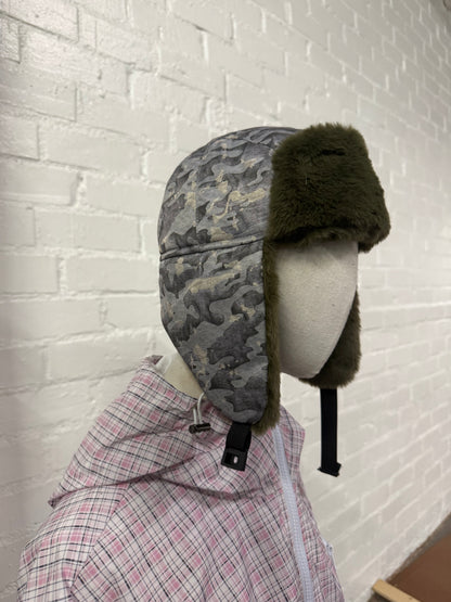 USHANKA, CAMO/GREENFUR