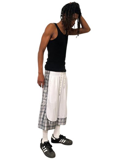 CbL Basketball Shorts, White/Silver