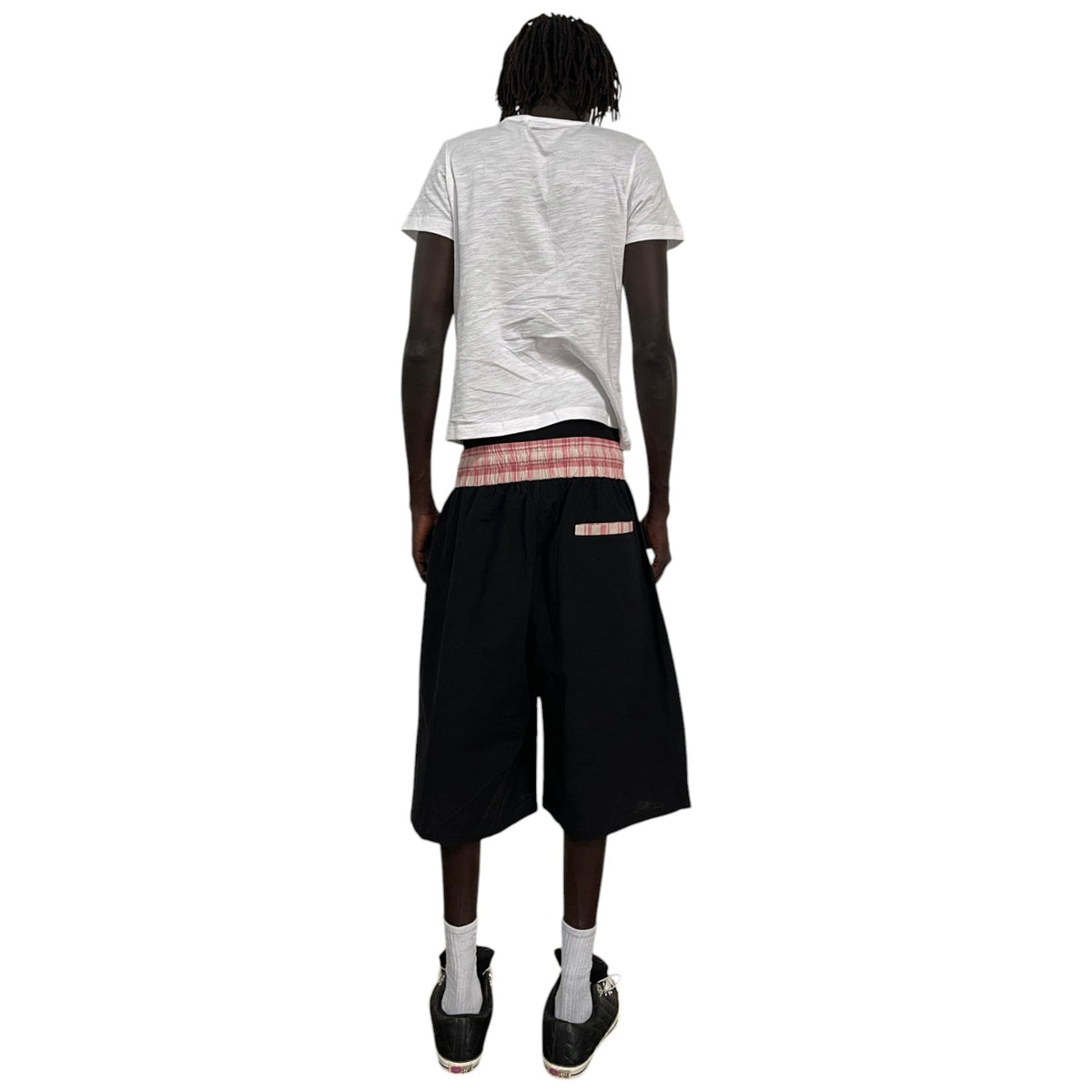 Waistband Shorts, Pink Plaid
