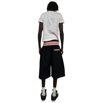 Waistband Shorts, Pink Plaid