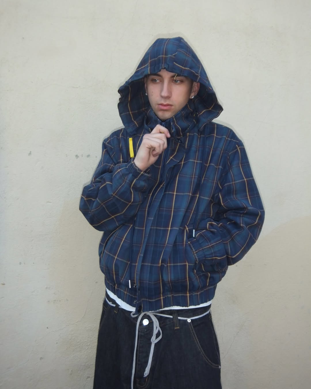 PLAID JACKET, BLUE