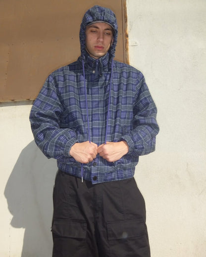 PLAID JACKET, PURPLE