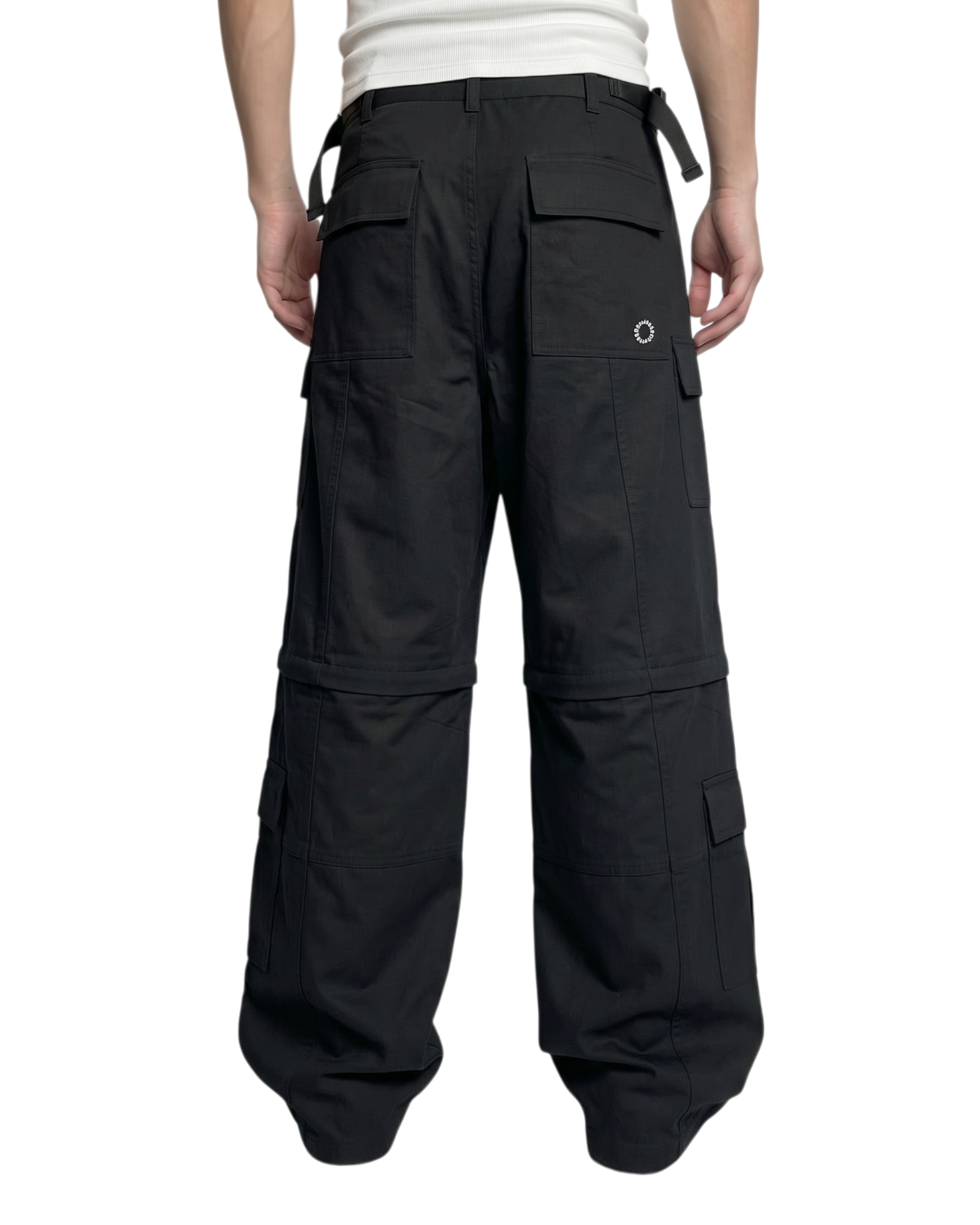 CONVERTIBLE CARGO PANTS, BLACK