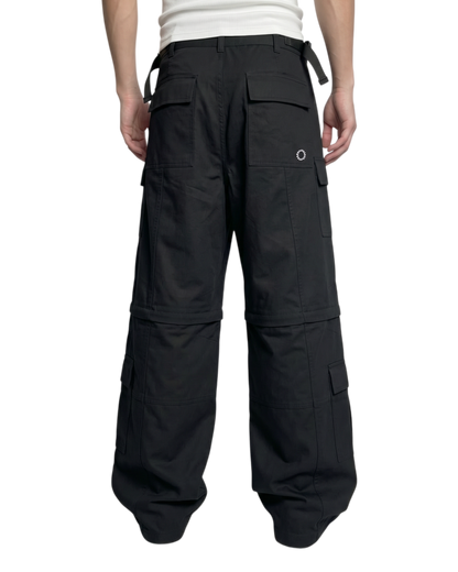CONVERTIBLE CARGO PANTS, BLACK