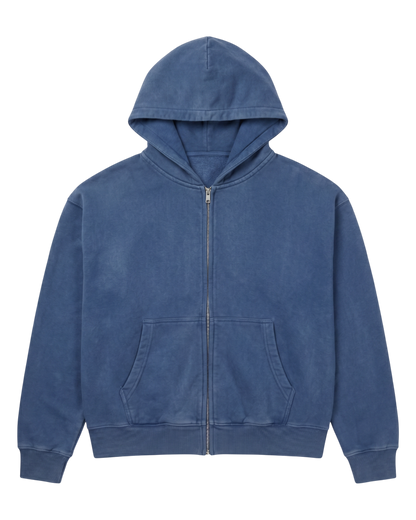 HEAVYWEIGHT ZIP-UP HOODIE, BLUE