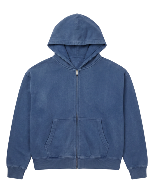 HEAVYWEIGHT ZIP-UP HOODIE, BLUE