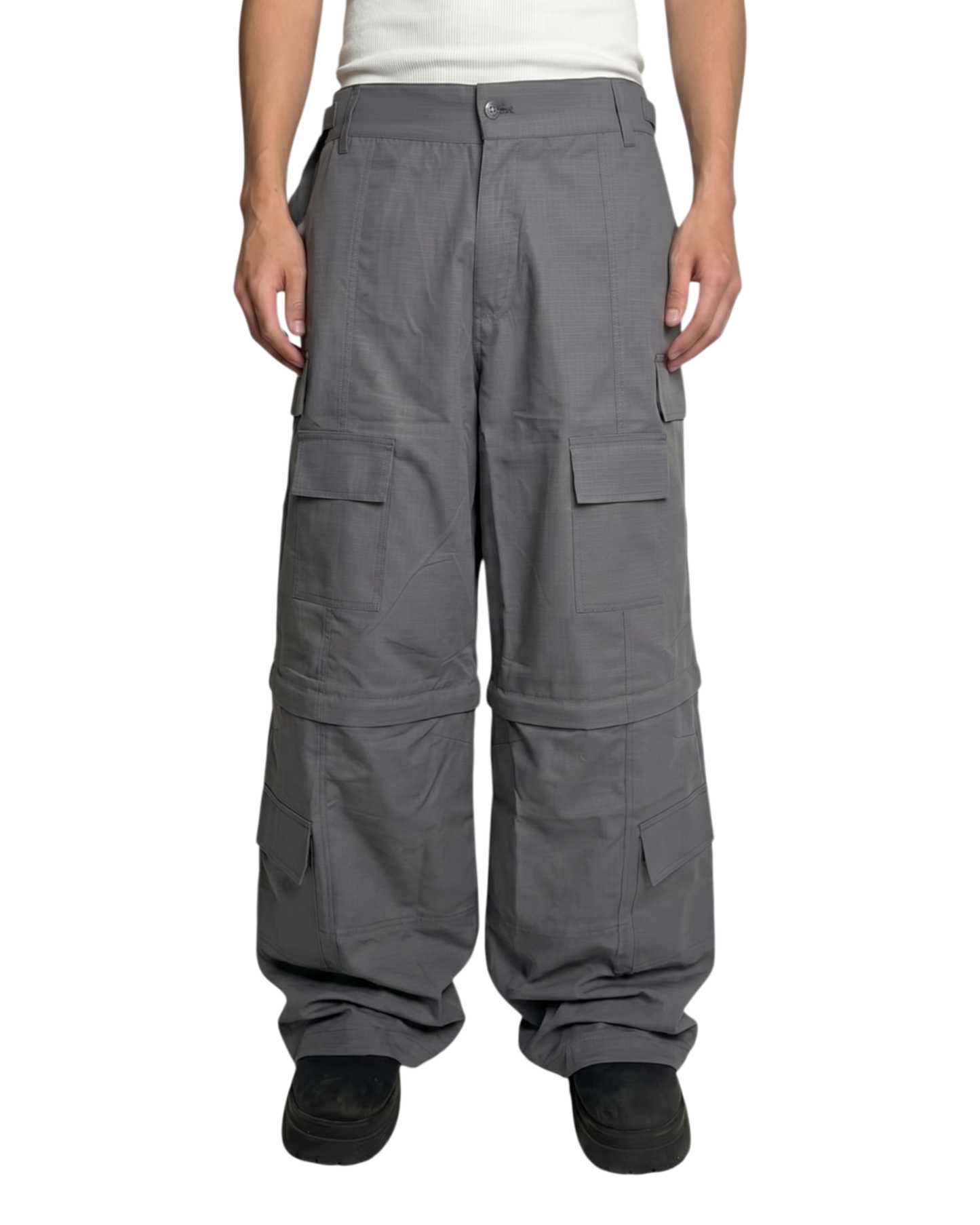 CONVERTIBLE CARGO PANTS, CHARCOAL