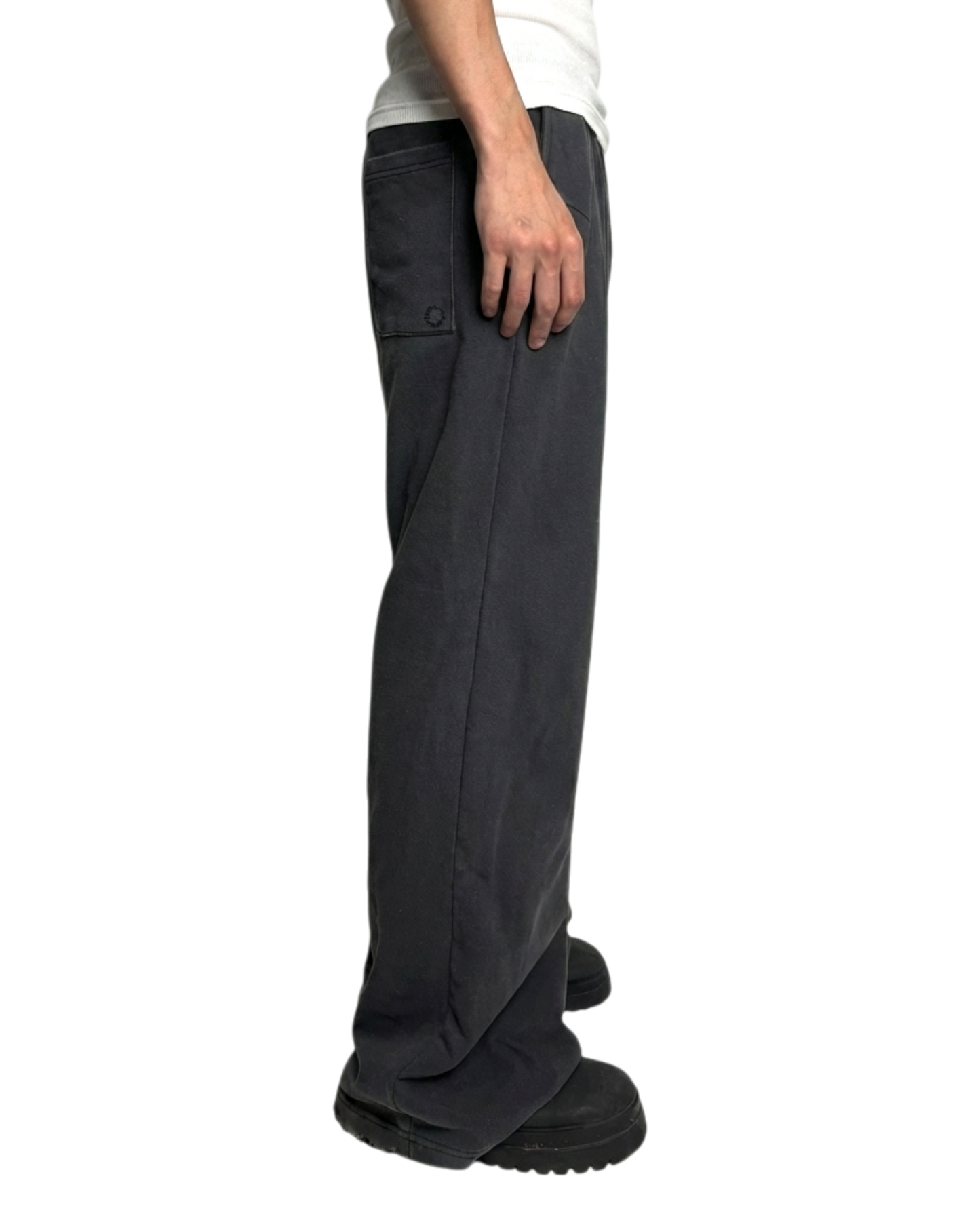 FLARED SWEATPANTS, WASHED BLACK