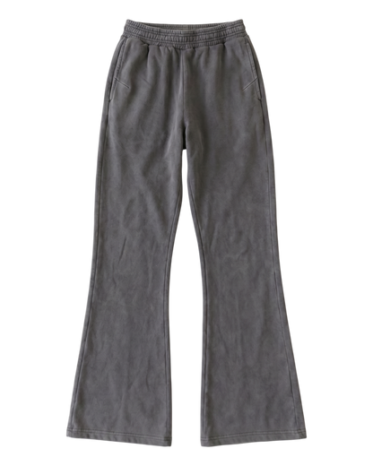 FLARED SWEATPANTS, WASHED BLACK