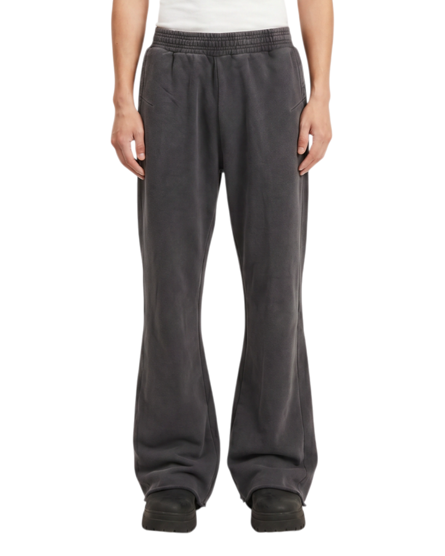 FLARED SWEATPANTS, WASHED BLACK