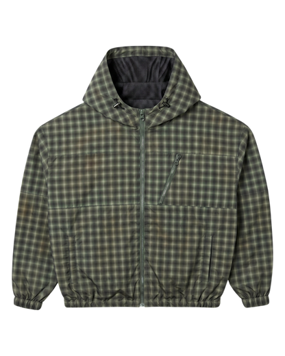 PLAID WINDBREAKER, GREEN