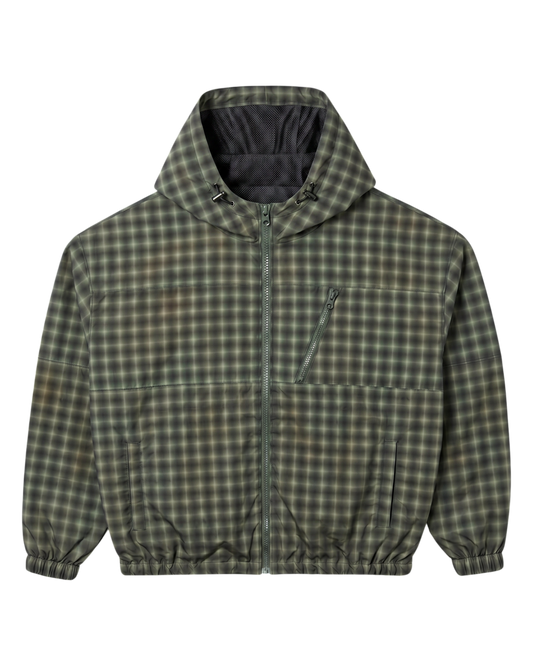 PLAID WINDBREAKER, GREEN