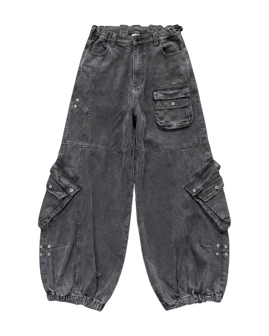 ARMY FATIGUES, WASHED BLACK