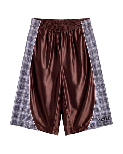 CbL Basketball Shorts, Brown/Blue