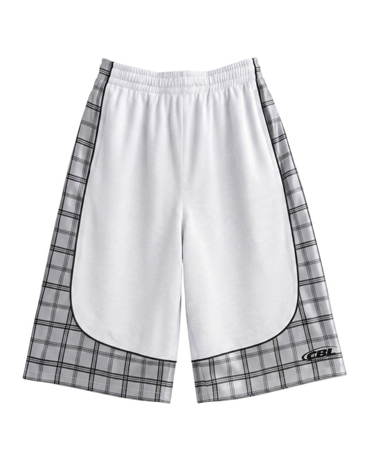 CbL Basketball Shorts, White/Silver