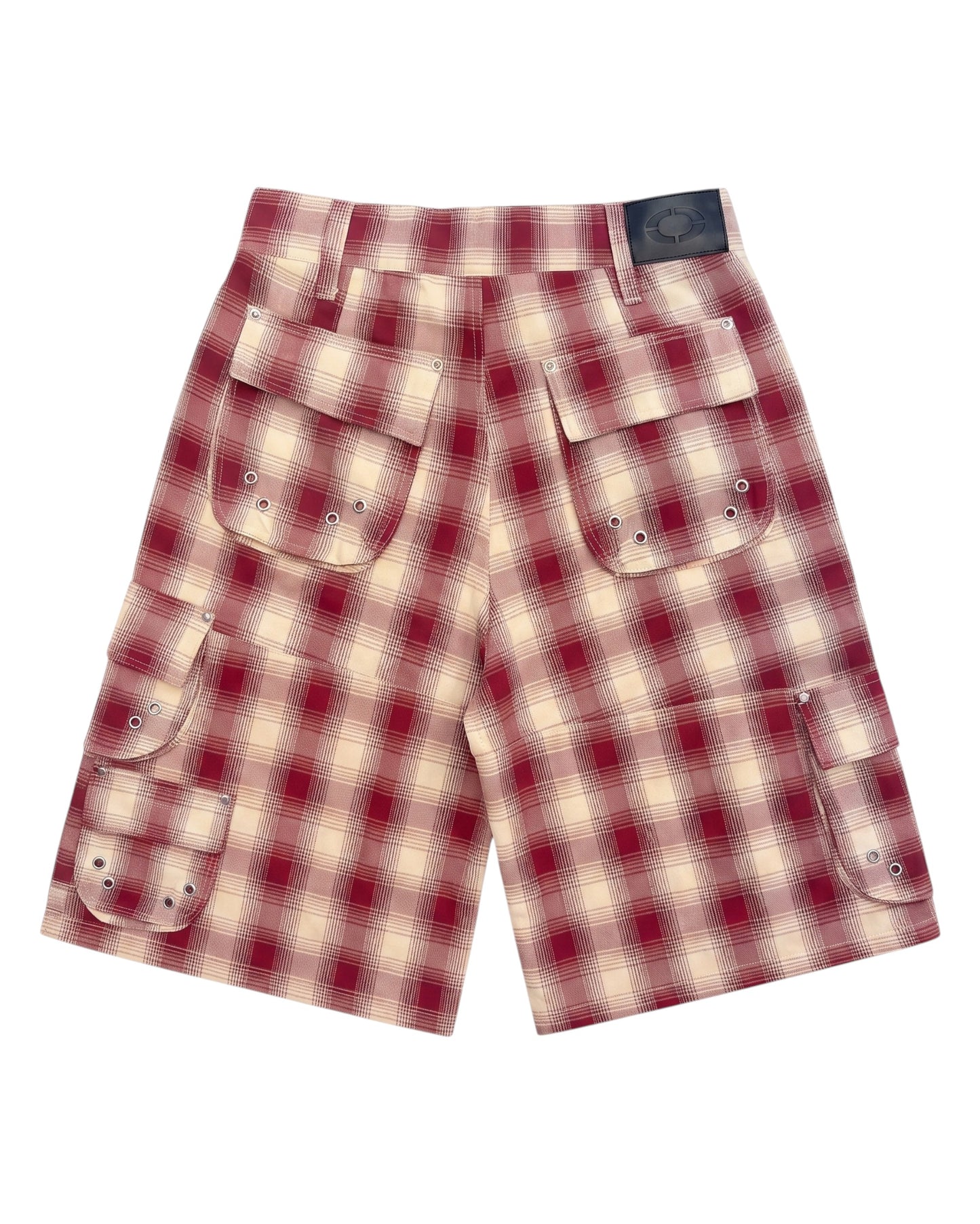 PLAID SHORTS, RED
