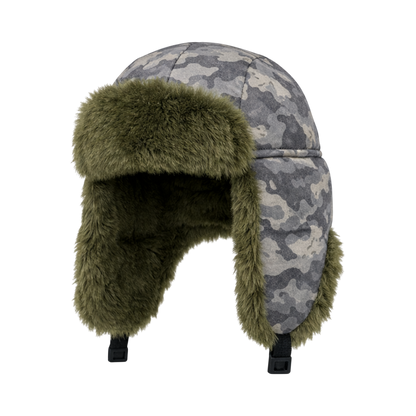 USHANKA, CAMO/GREENFUR