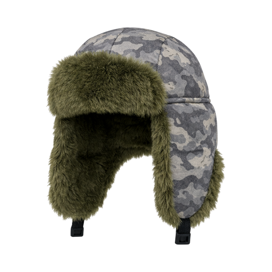 USHANKA, CAMO/GREENFUR