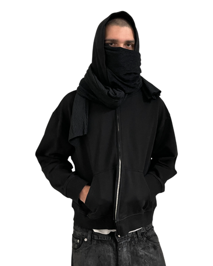 MUSLIN SCARF HOODIE