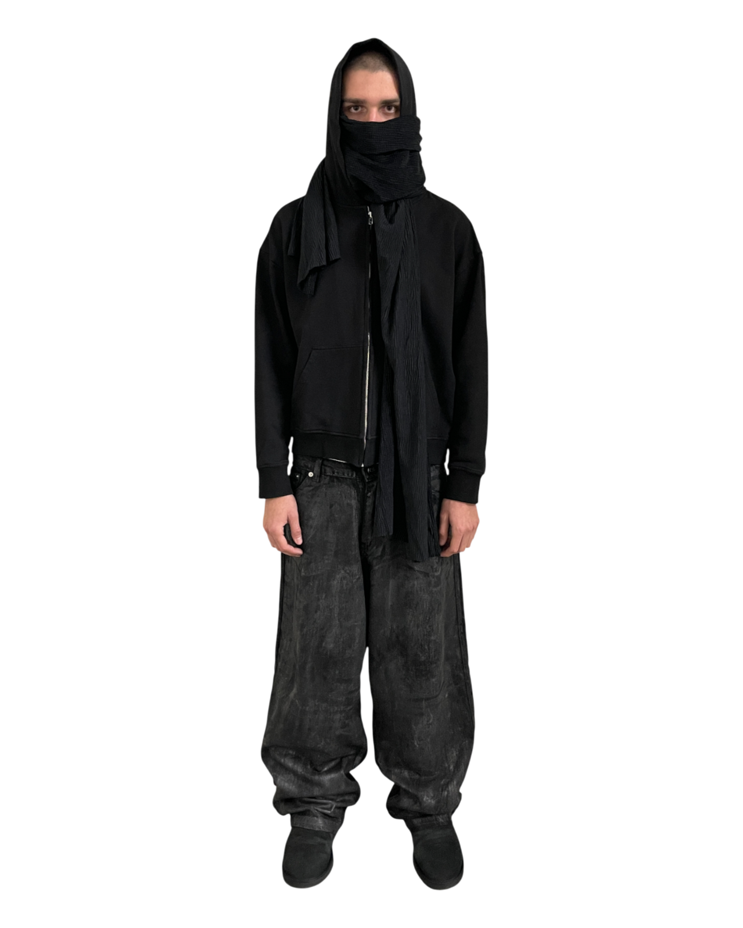 MUSLIN SCARF HOODIE