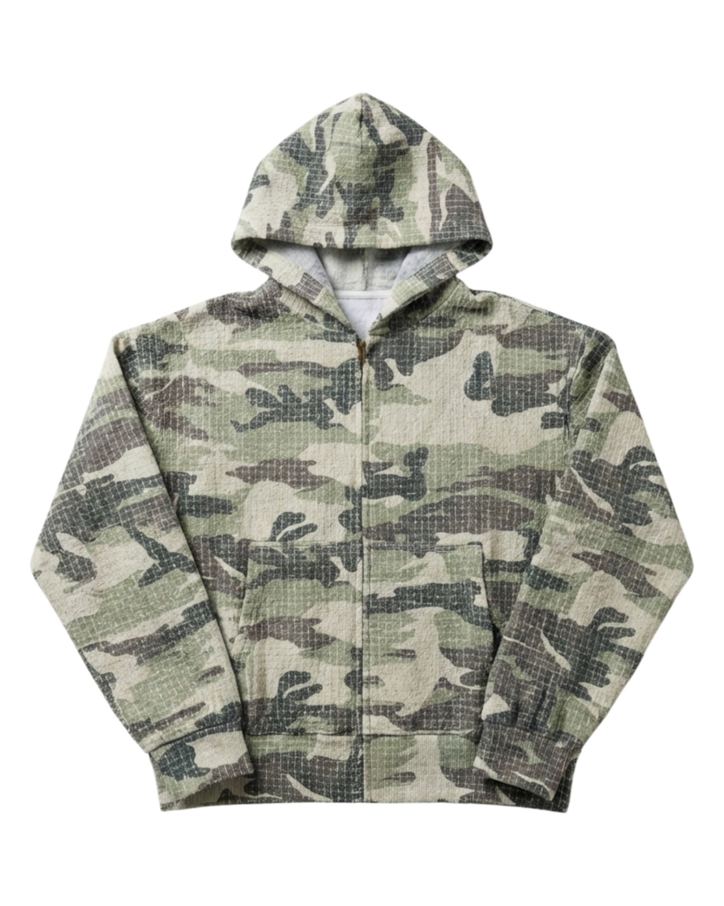 CAMO NEEDLEPUNCH ZIP HOODIE