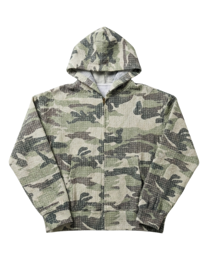 CAMO NEEDLEPUNCH ZIP HOODIE