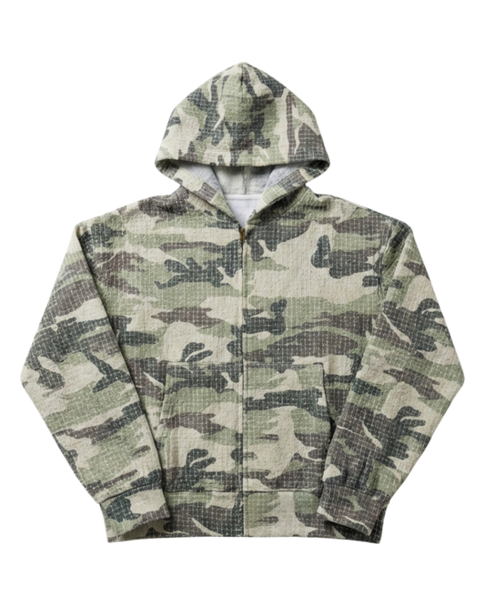 CAMO NEEDLEPUNCH ZIP HOODIE