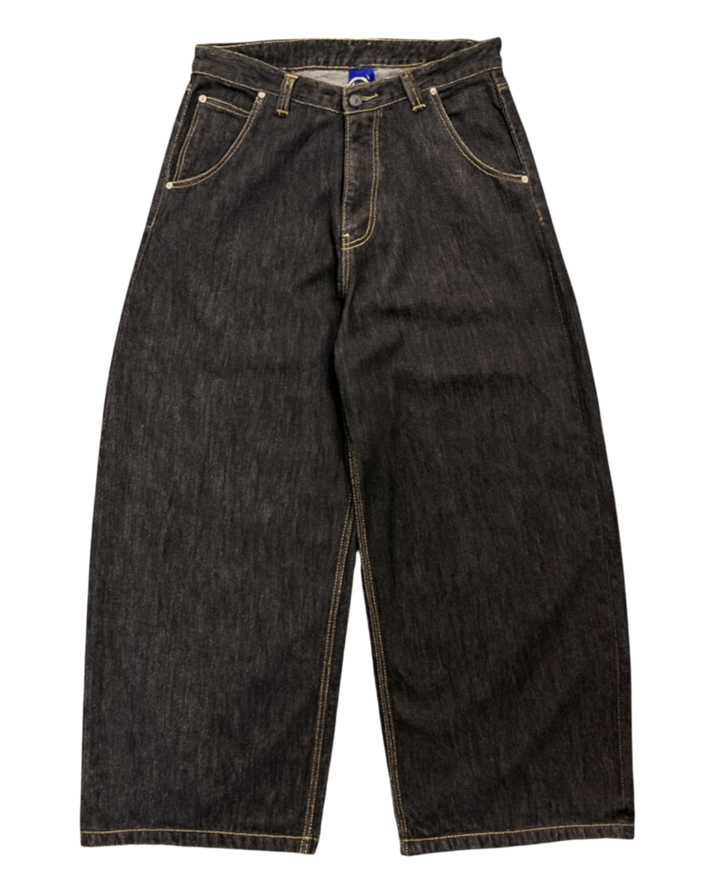 WIDE LEG SELVEDGE, DARK INDIGO/ORANGE STITCH
