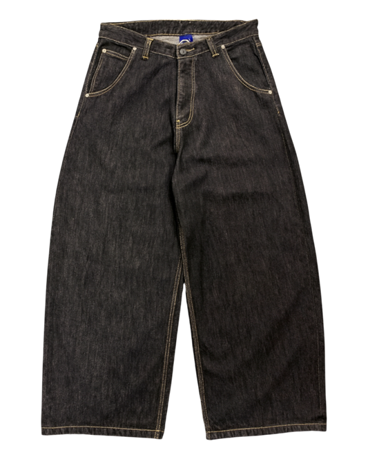 WIDE LEG SELVEDGE, DARK INDIGO/ORANGE STITCH