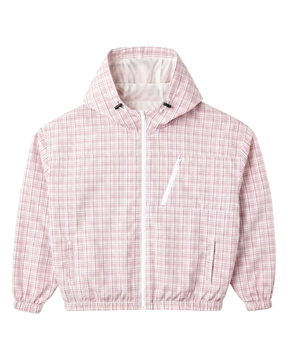 PLAID WINDBREAKER, PINK