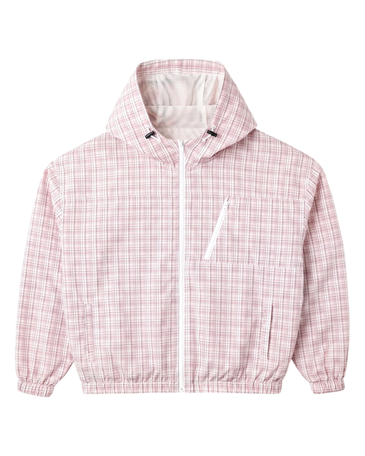 PLAID WINDBREAKER, PINK