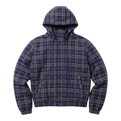 PLAID JACKET, PURPLE