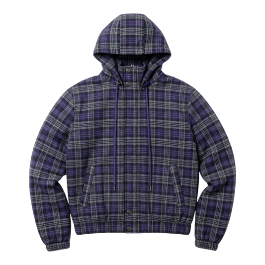 PLAID JACKET, PURPLE